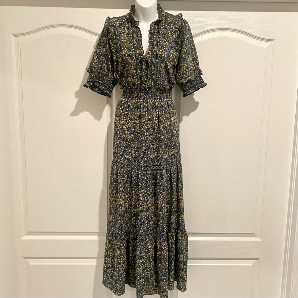 Tiered Floral Midi Dress